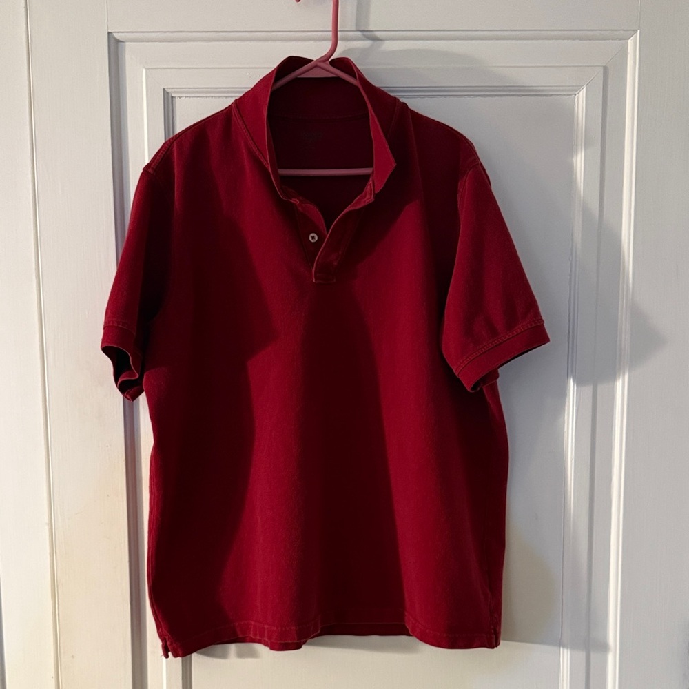 Lands' End Deep Red Polo Shirt